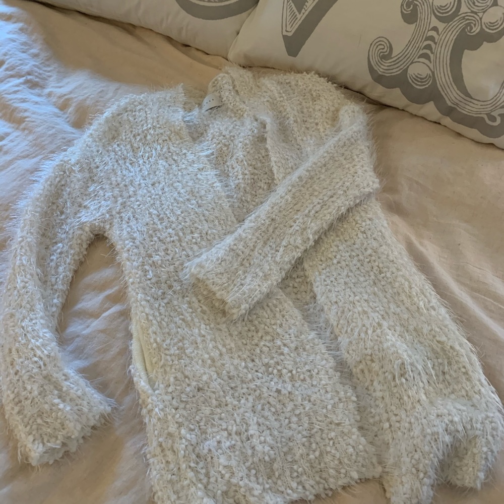 Fuzzy cream cardigan
